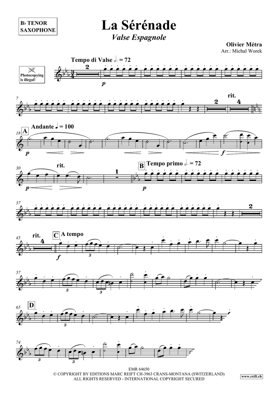 La Sérénade La Sérénade Tenor Saxophone scores gallery preview page 3