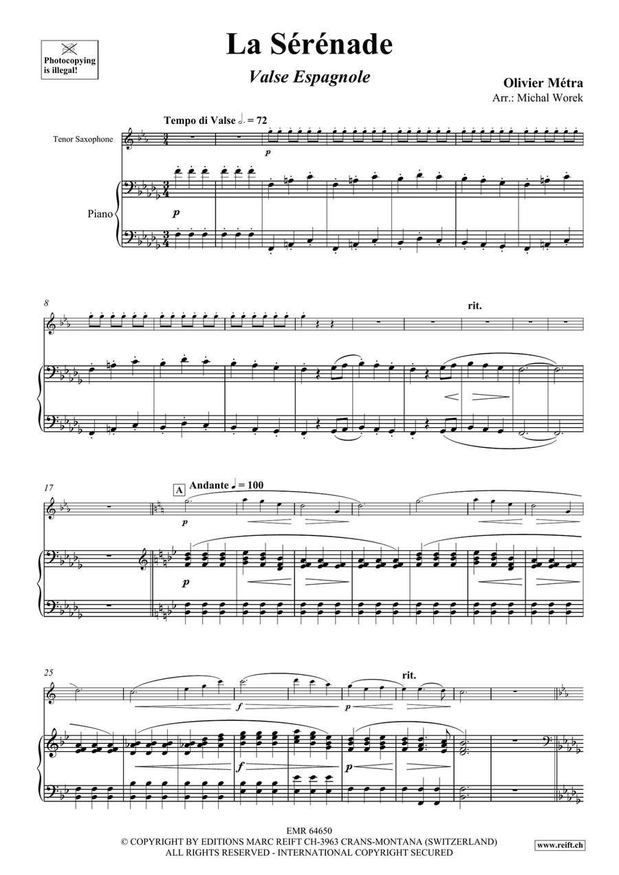 La Sérénade La Sérénade Tenor Saxophone scores gallery preview page 4