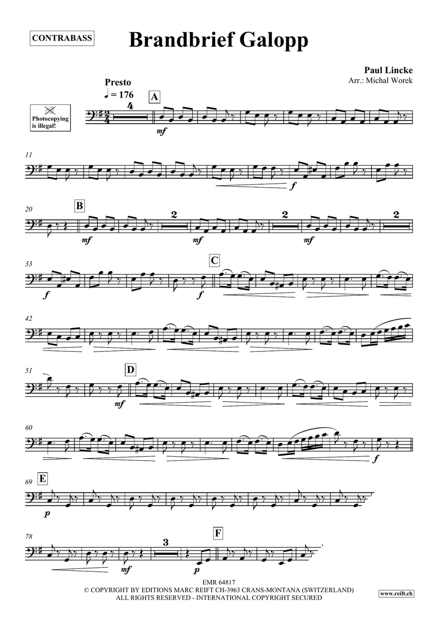 Brandbrief Galopp Brandbrief Galopp Double Bass scores gallery preview page 3