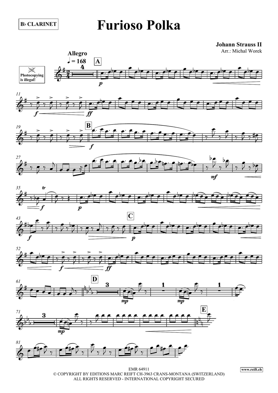 Furioso Polka Furioso Polka Clarinet Solo scores gallery preview page 3