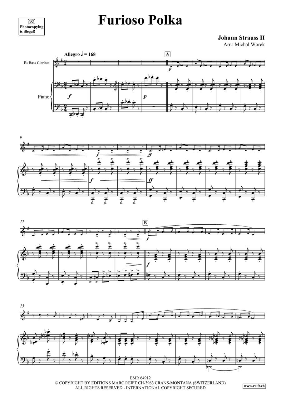 Furioso Polka Furioso Polka Bass Clarinet scores gallery preview page 4