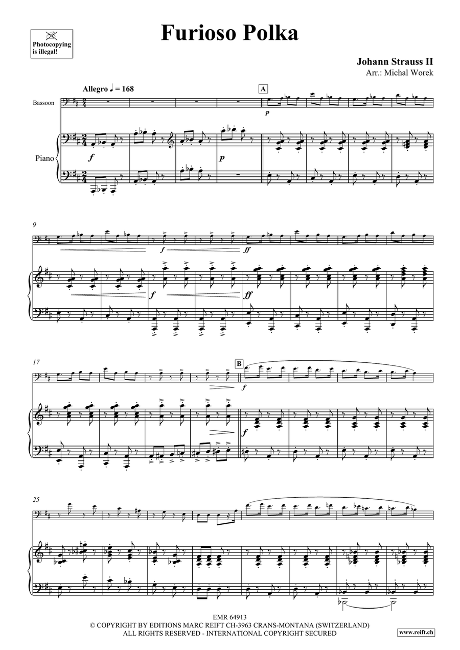 Furioso Polka by Johann Strauss Jr. Bassoon Solo - Sheet Music page 4