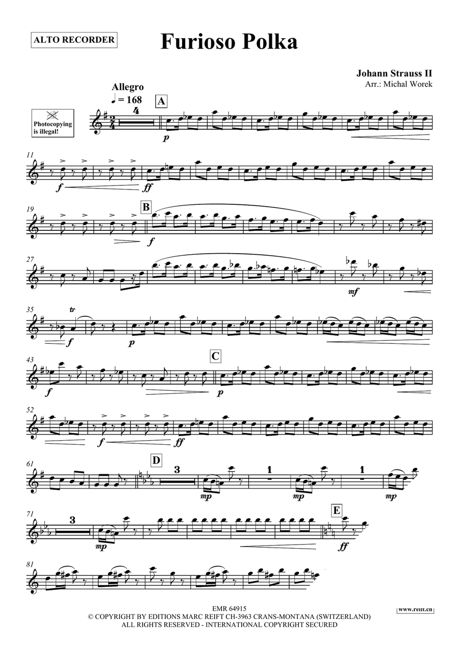 Furioso Polka Furioso Polka Alto Recorder scores gallery preview page 3