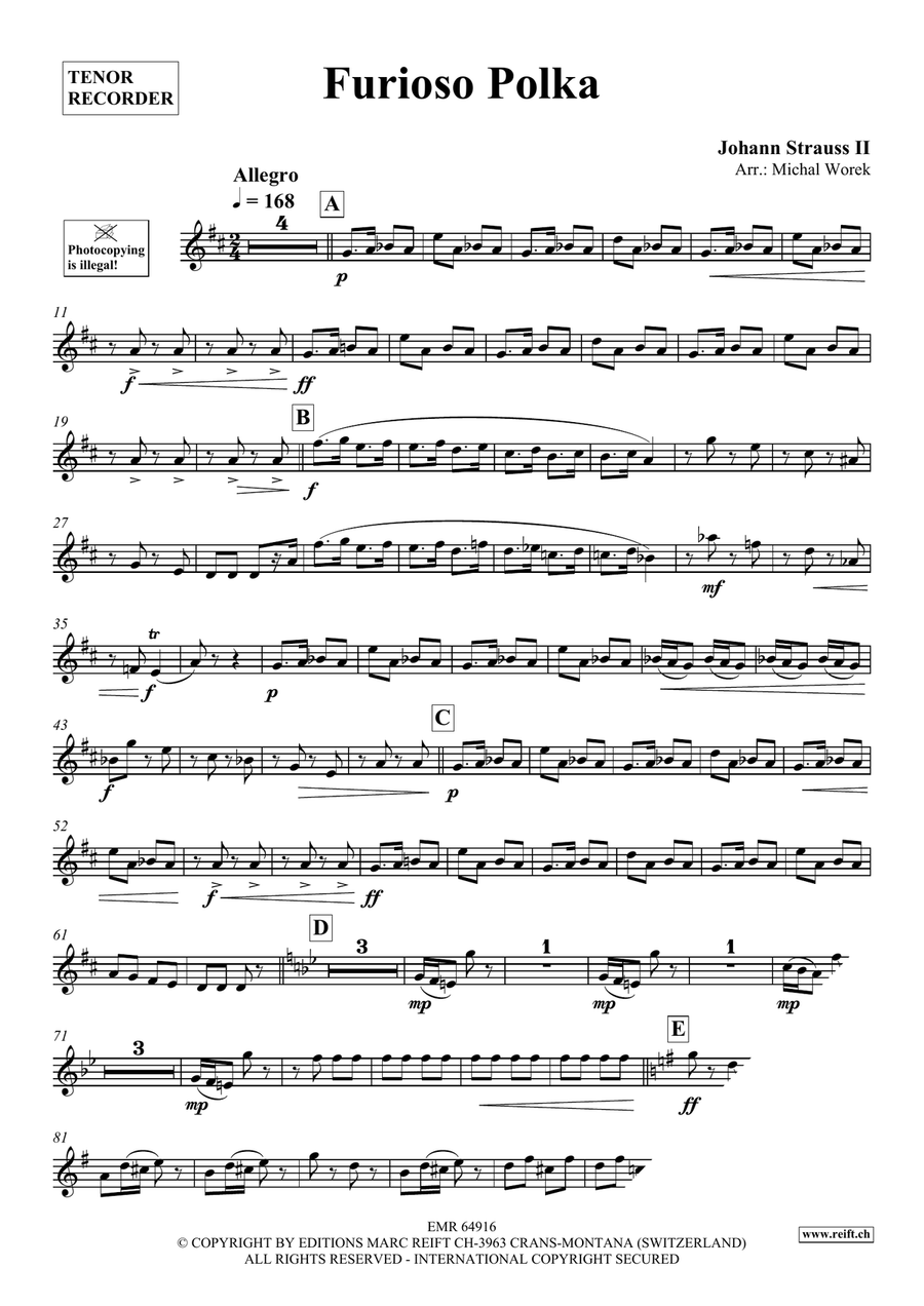 Furioso Polka Furioso Polka Tenor Recorder scores gallery preview page 3