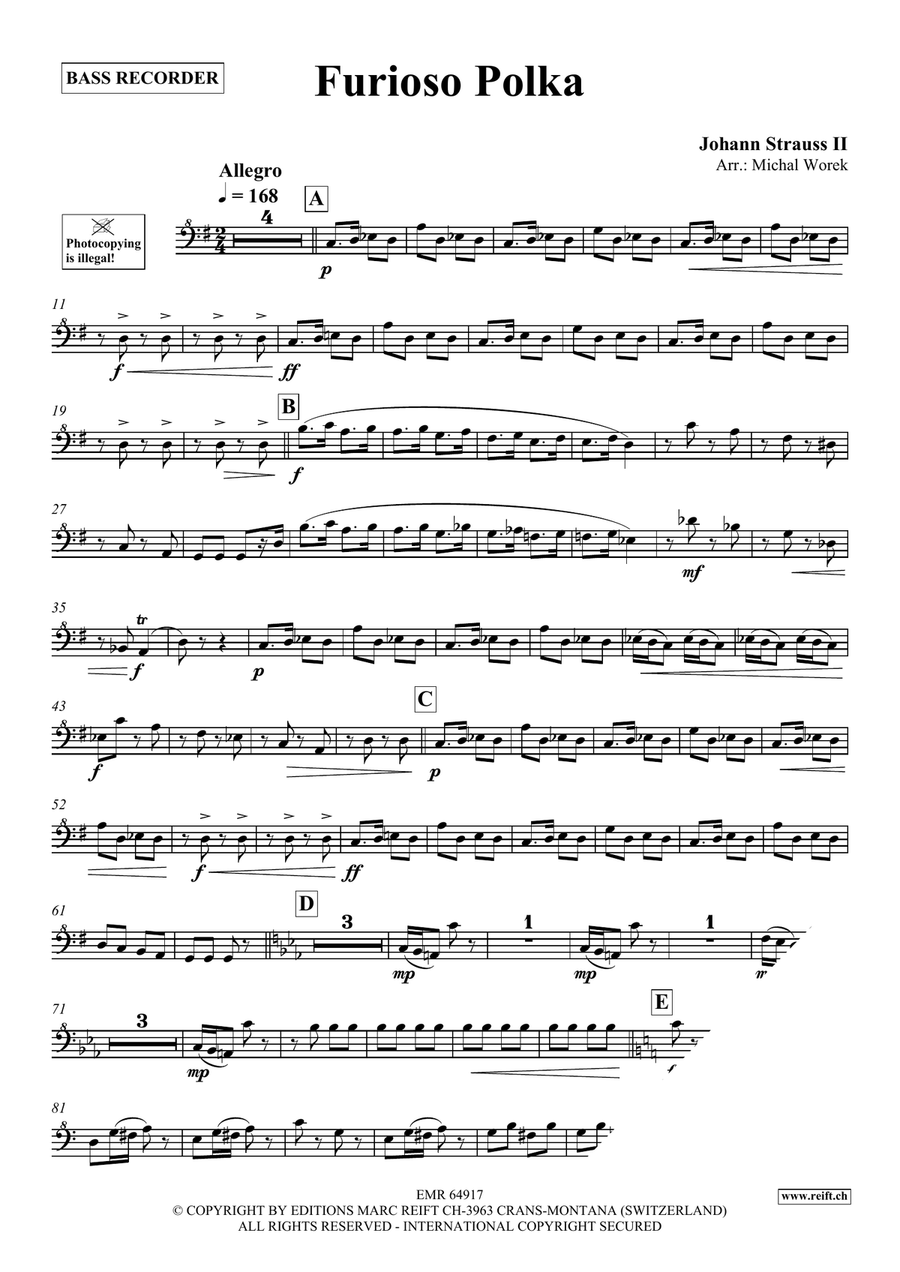 Furioso Polka Furioso Polka Bass Recorder scores gallery preview page 3