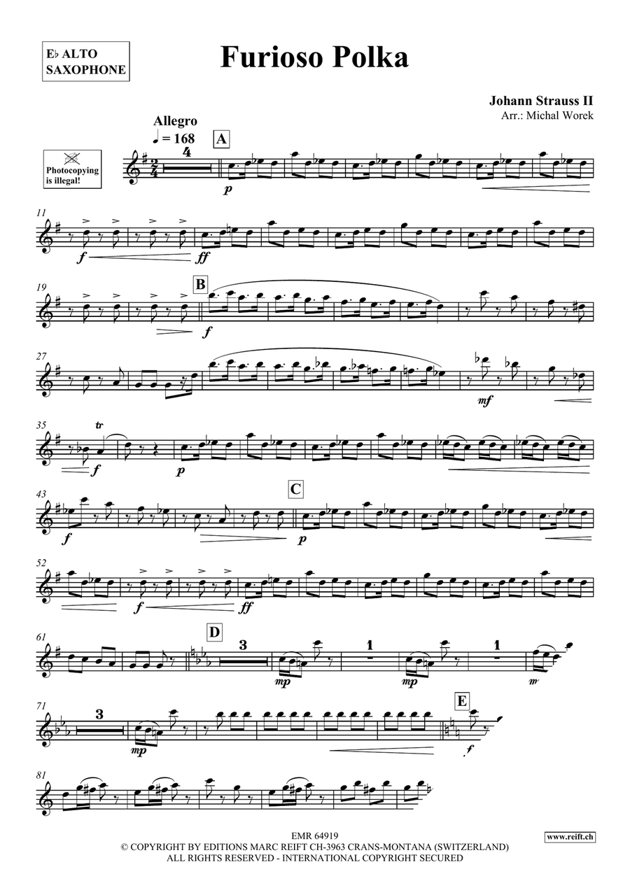 Furioso Polka Furioso Polka Alto Saxophone scores gallery preview page 3