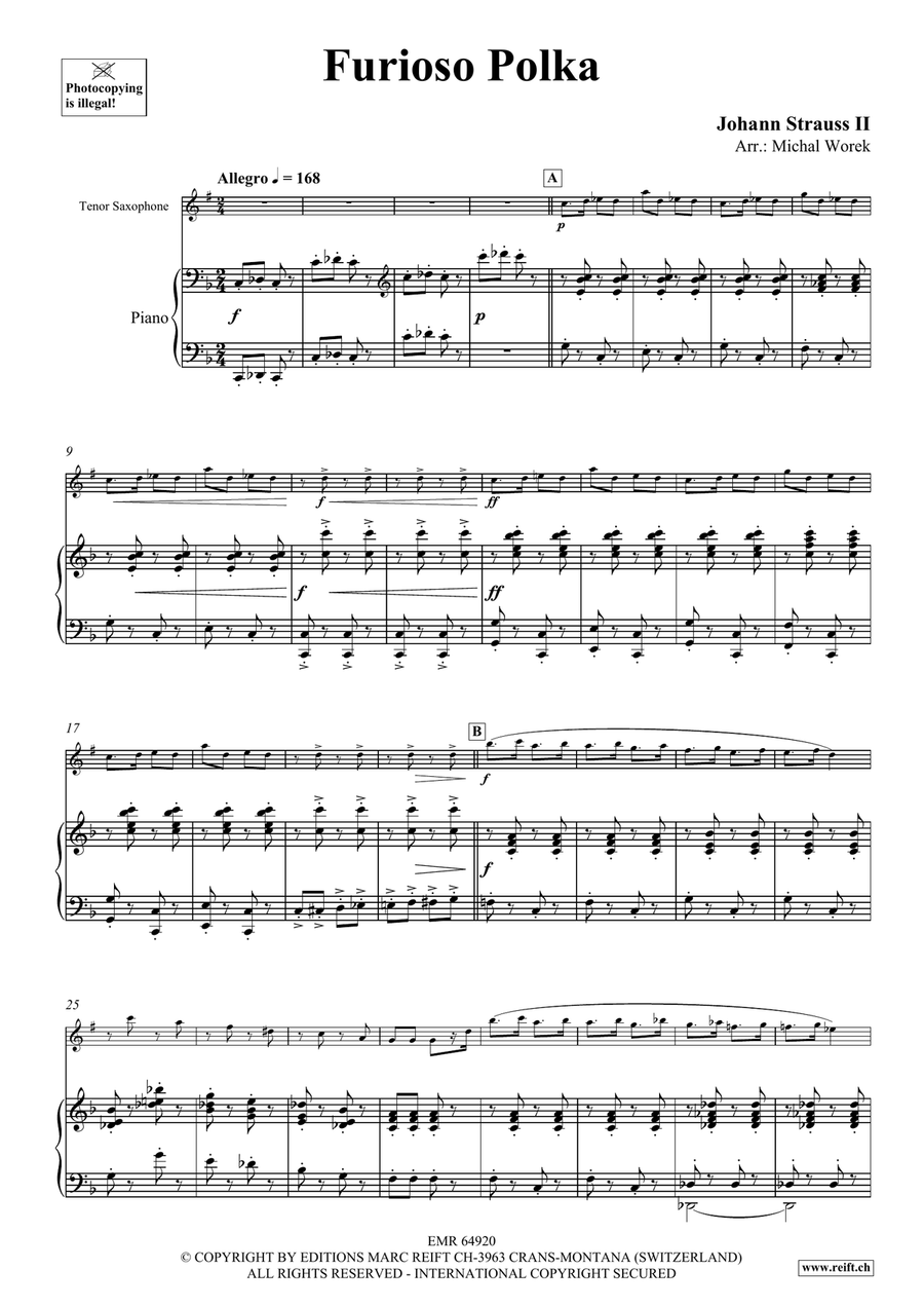 Furioso Polka Furioso Polka Tenor Saxophone scores gallery preview page 4