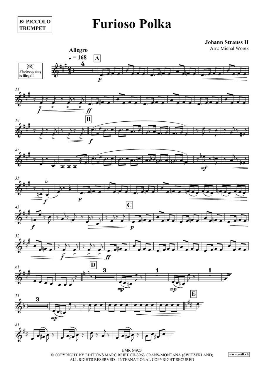 Furioso Polka Furioso Polka Piccolo Trumpet scores gallery preview page 3