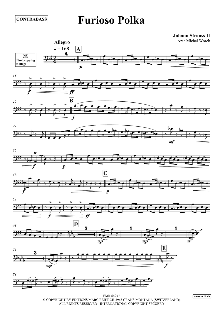 Furioso Polka Furioso Polka Double Bass scores gallery preview page 3