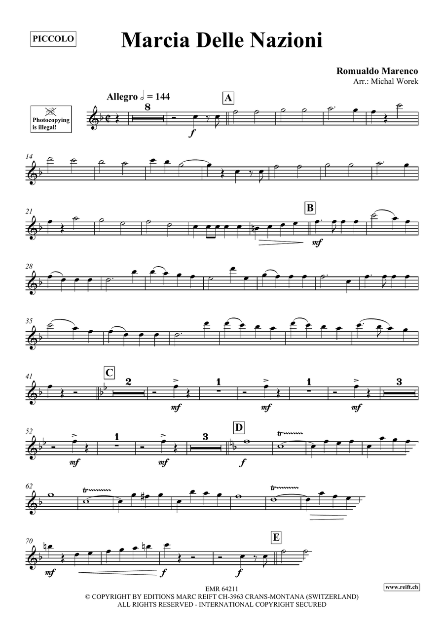 Marcia Delle Nazioni Marcia Delle Nazioni Piccolo scores gallery preview page 3