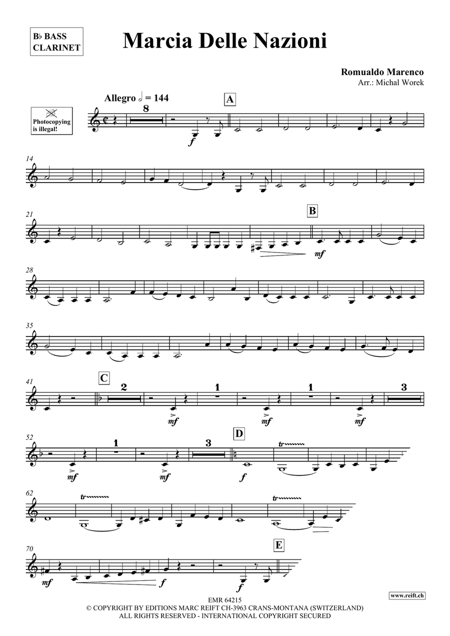 Marcia Delle Nazioni Marcia Delle Nazioni Bass Clarinet scores gallery preview page 3