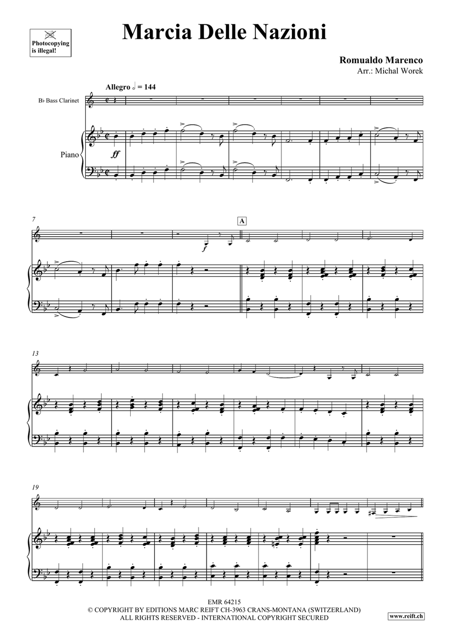 Marcia Delle Nazioni Marcia Delle Nazioni Bass Clarinet scores gallery preview page 4