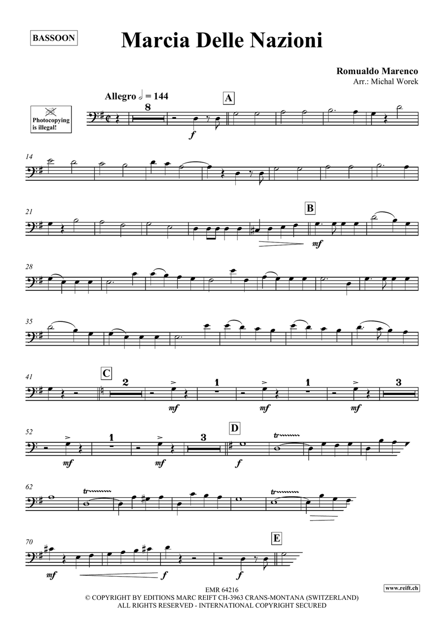 Marcia Delle Nazioni Marcia Delle Nazioni Bassoon Solo scores gallery preview page 3