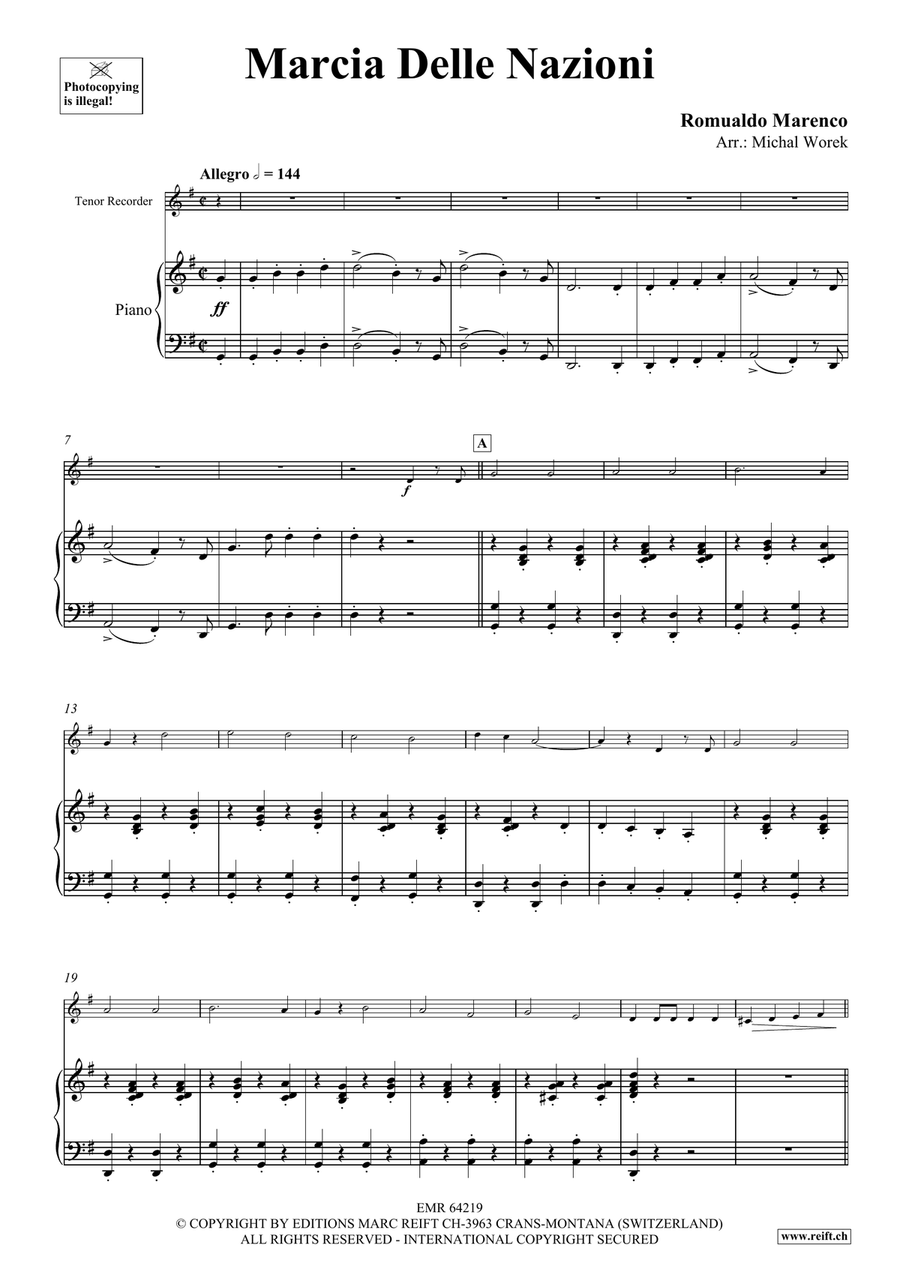Marcia Delle Nazioni Marcia Delle Nazioni Tenor Recorder scores gallery preview page 4