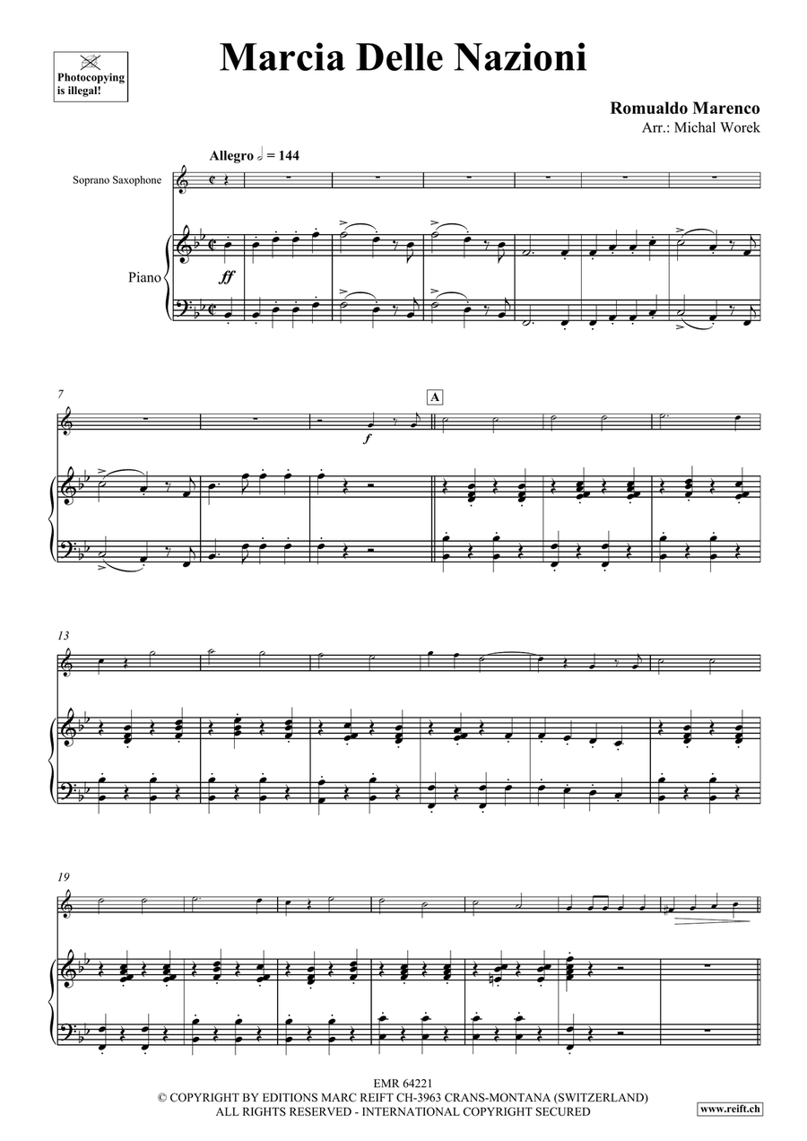 Marcia Delle Nazioni Marcia Delle Nazioni Soprano Saxophone scores gallery preview page 4