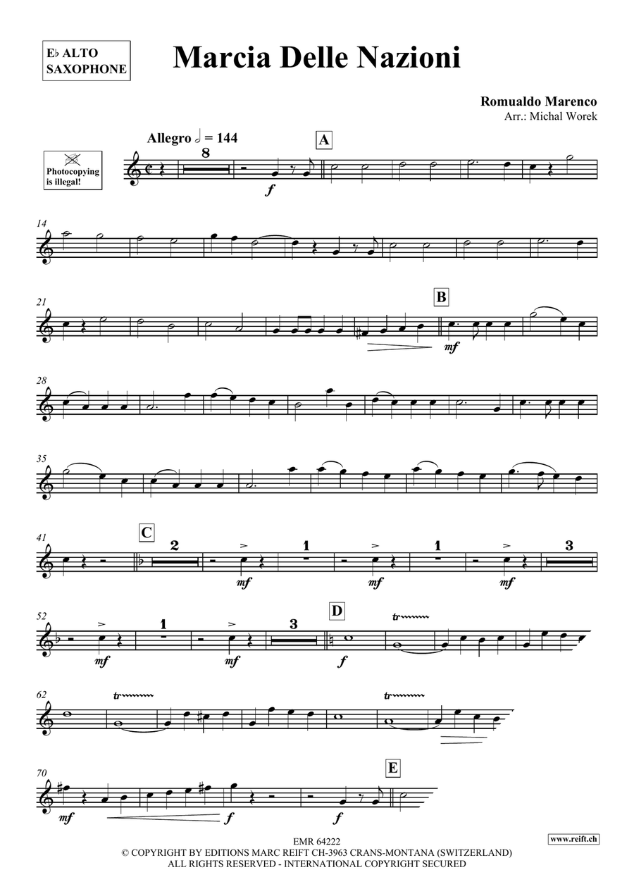 Marcia Delle Nazioni Marcia Delle Nazioni Alto Saxophone scores gallery preview page 3