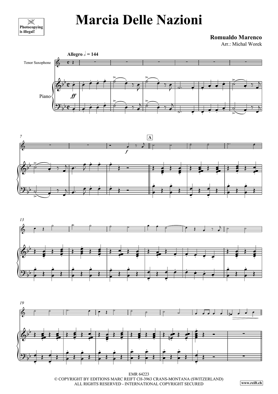 Marcia Delle Nazioni Tenor Saxophone scores gallery preview page 4