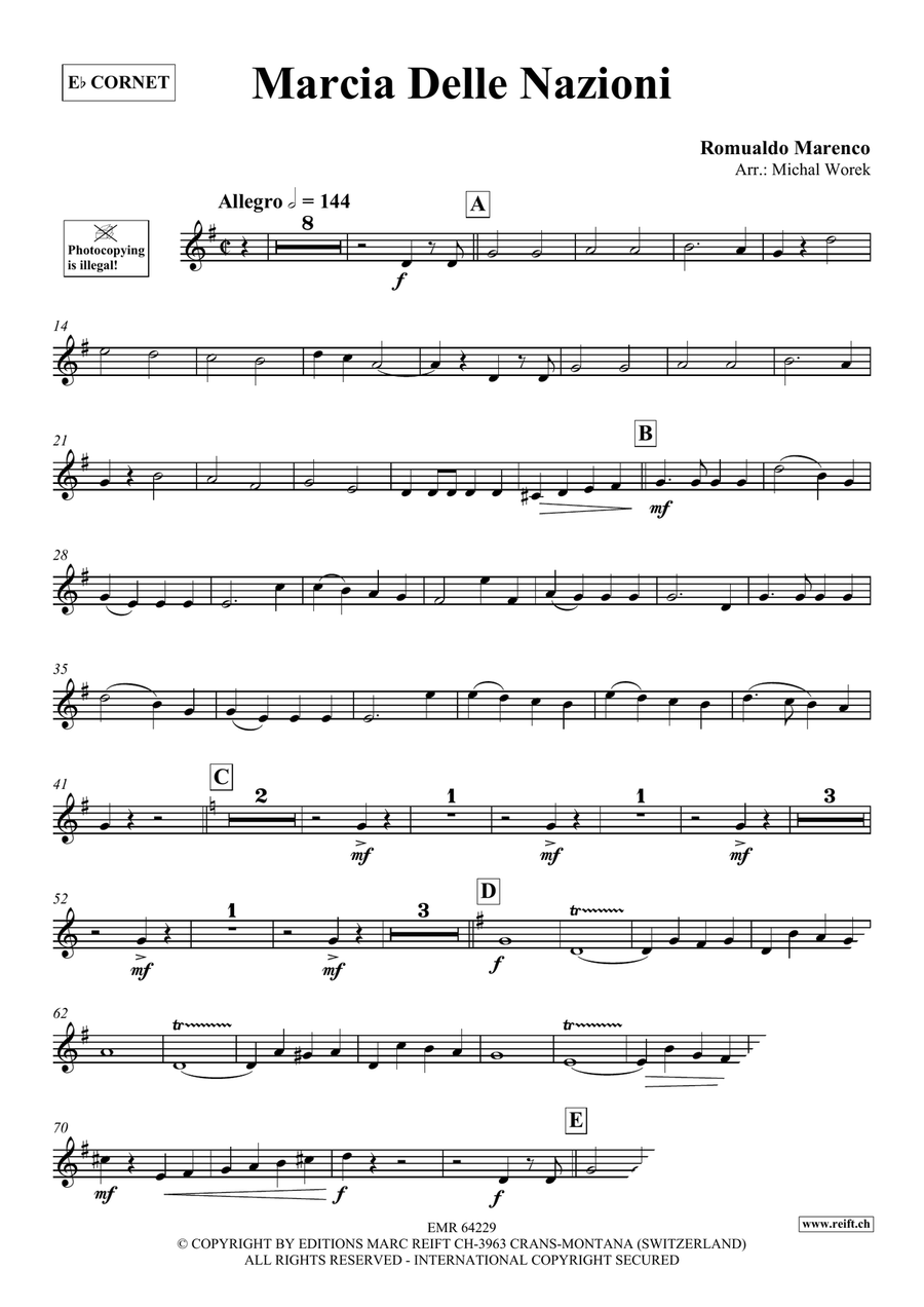 Marcia Delle Nazioni Marcia Delle Nazioni Cornet scores gallery preview page 3