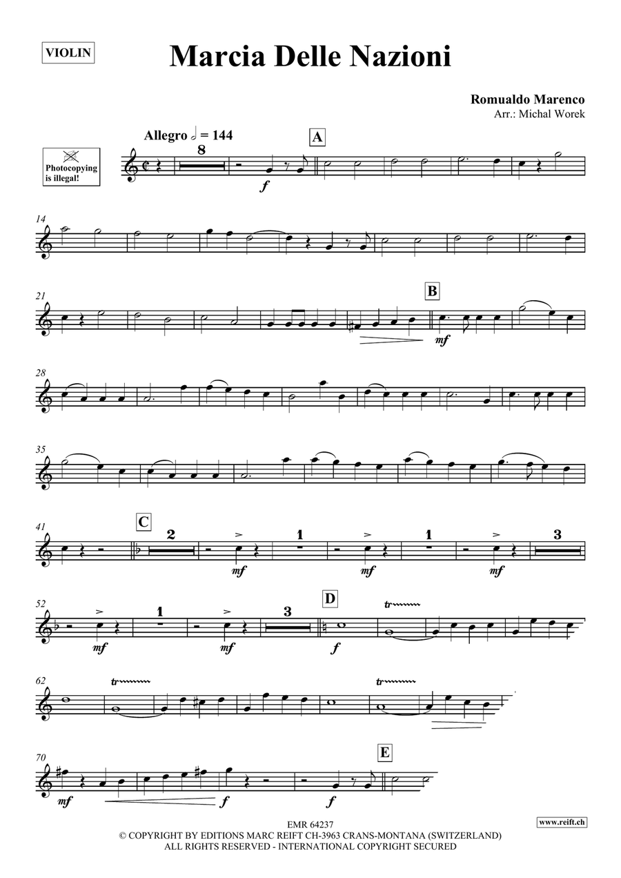 Marcia Delle Nazioni Marcia Delle Nazioni Violin Solo scores gallery preview page 3