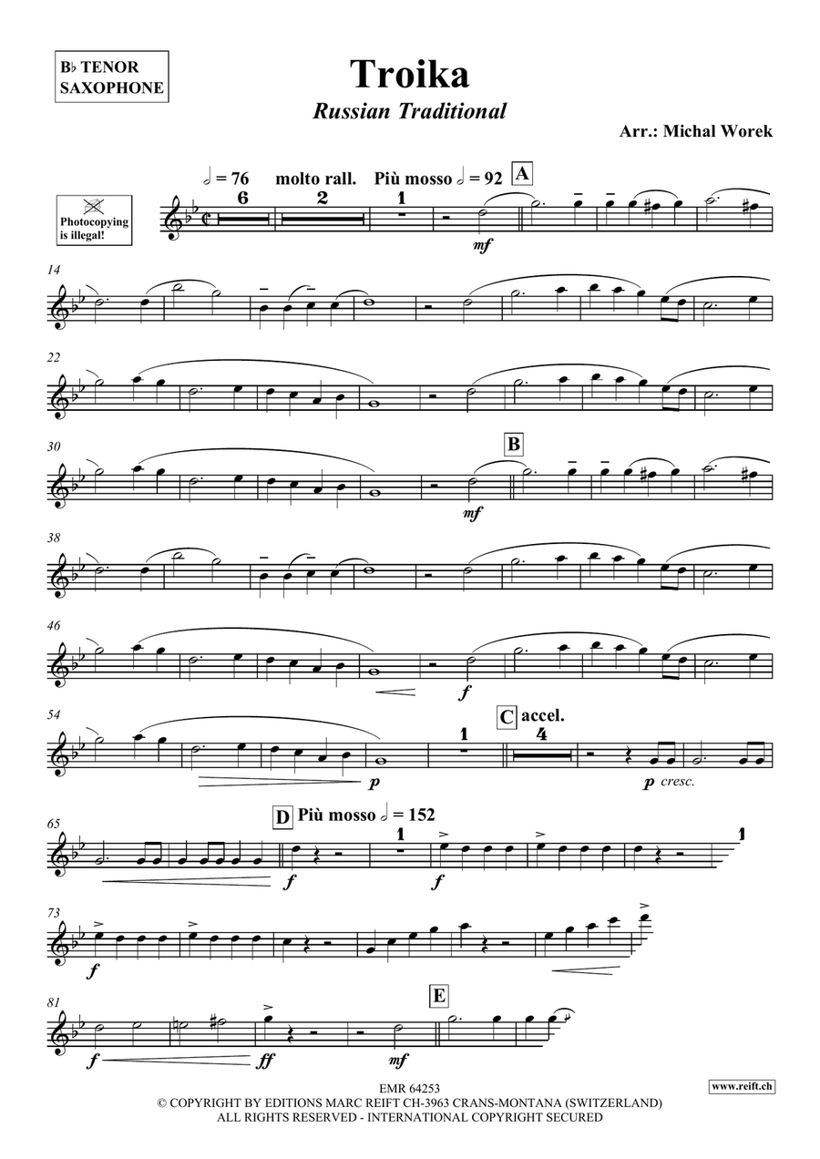Troika Troika Tenor Saxophone scores gallery preview page 3
