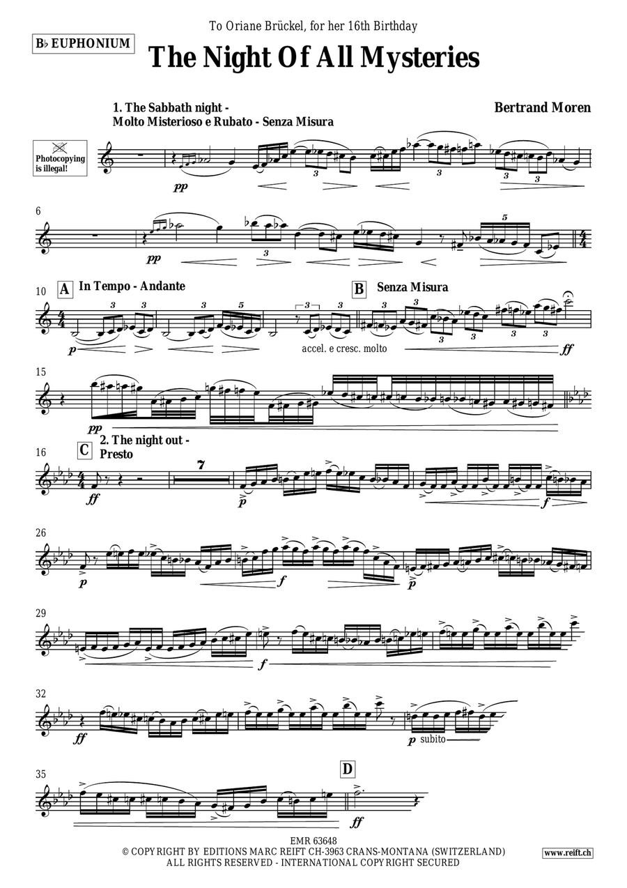 The Night Of All Mysteries Euphonium scores gallery preview page 4