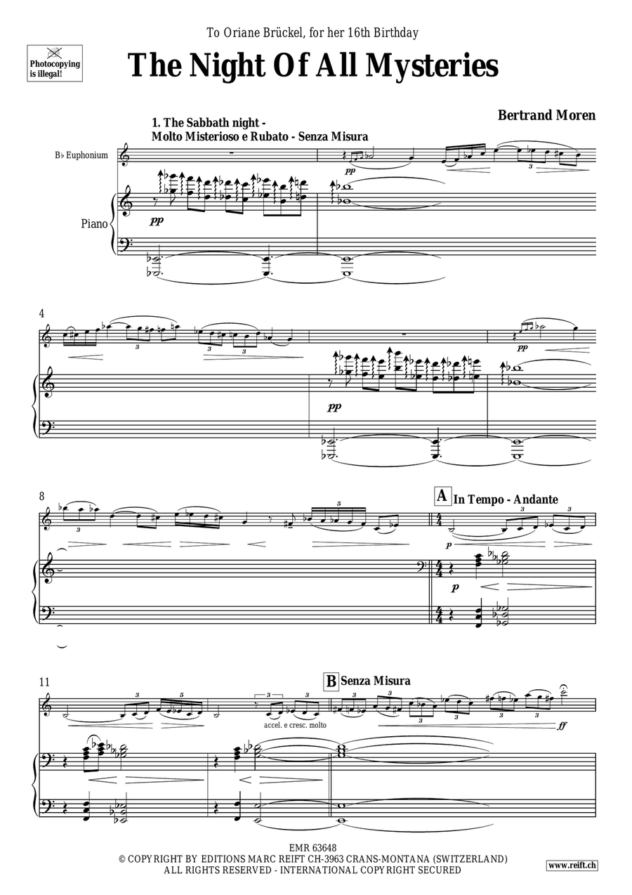 The Night Of All Mysteries Euphonium scores gallery preview page 5