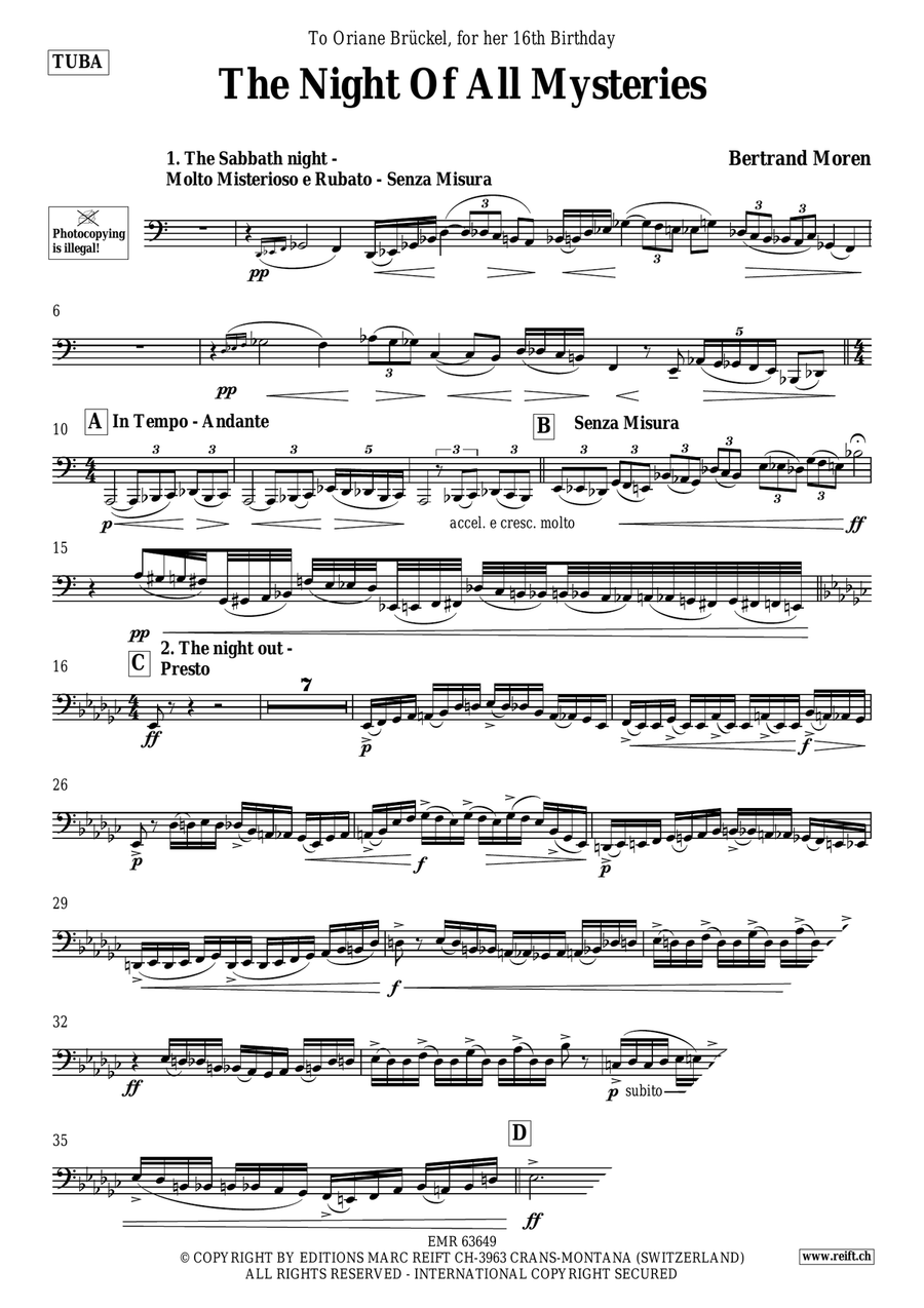 The Night Of All Mysteries Tuba scores gallery preview page 4