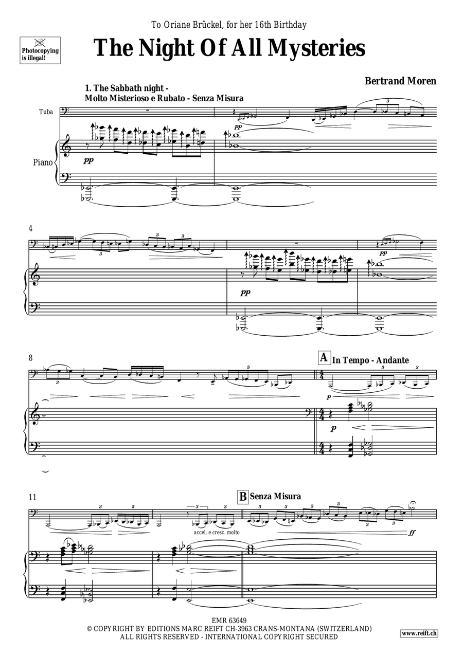 The Night Of All Mysteries Tuba scores gallery preview page 5