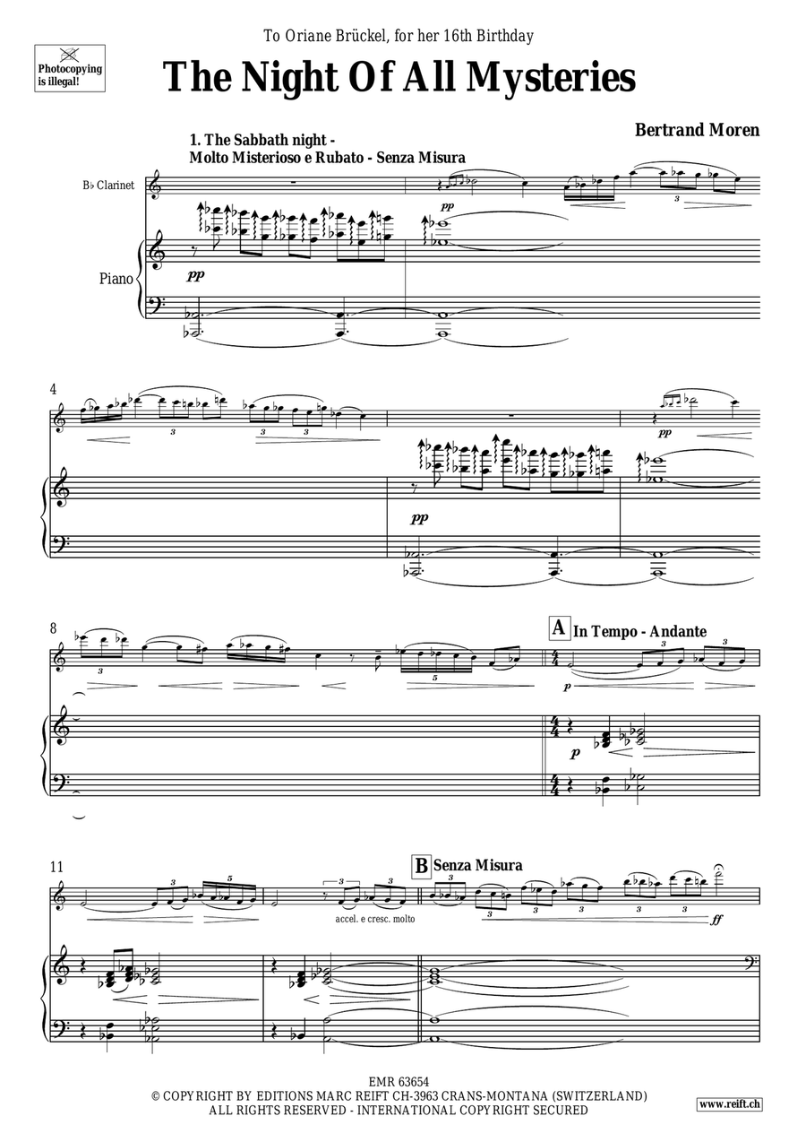 The Night Of All Mysteries Clarinet Solo scores gallery preview page 5