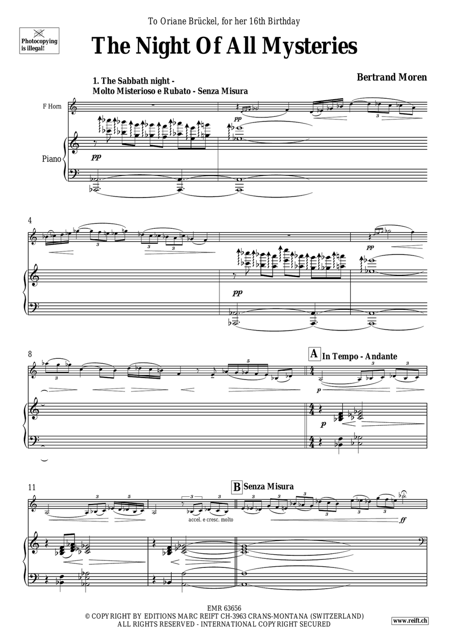 The Night Of All Mysteries Horn scores gallery preview page 5