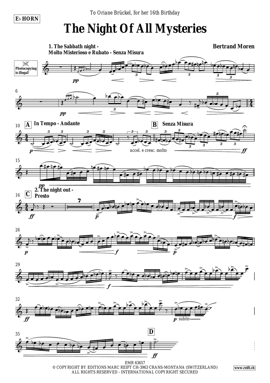 The Night Of All Mysteries Horn scores gallery preview page 4