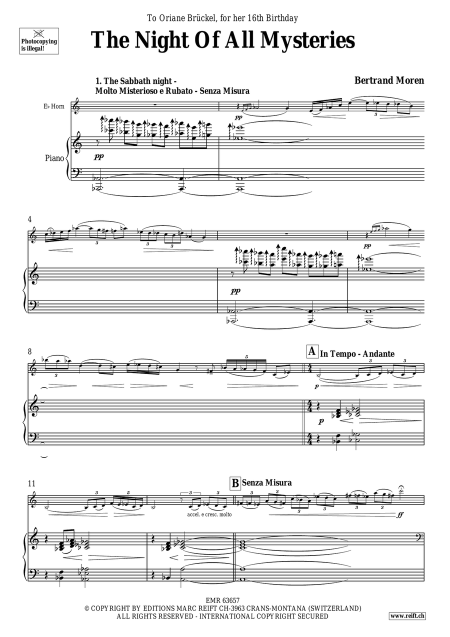 The Night Of All Mysteries Horn scores gallery preview page 5