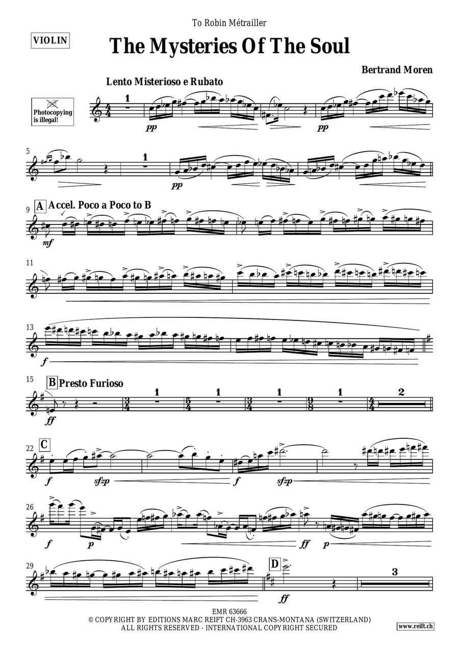 The Mysteries Of The Soul Violin Solo scores gallery preview page 4