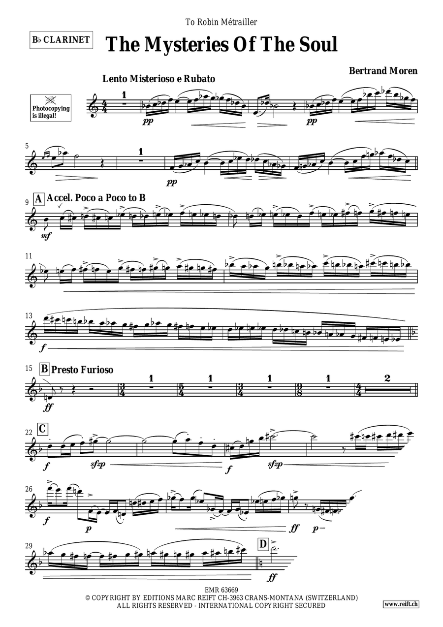 The Mysteries Of The Soul Clarinet Solo scores gallery preview page 4