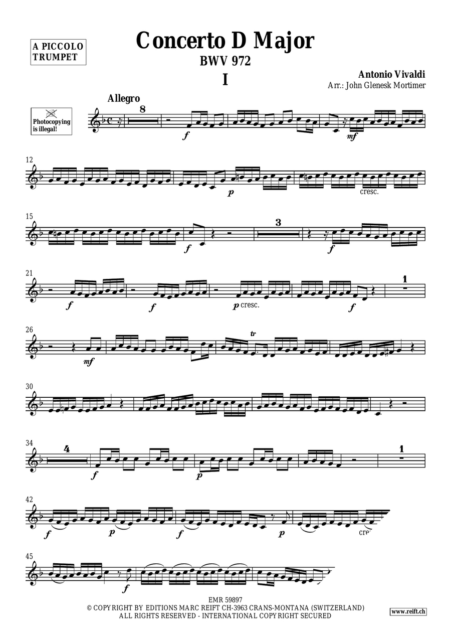 Concerto D Major Concerto D Major Piccolo Trumpet scores gallery preview page 3