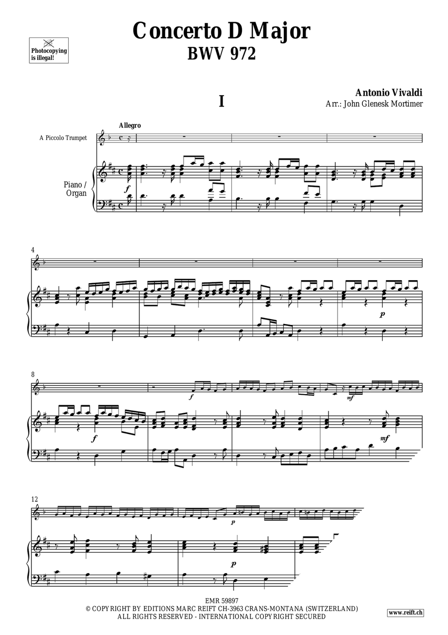 Concerto D Major Concerto D Major Piccolo Trumpet scores gallery preview page 4