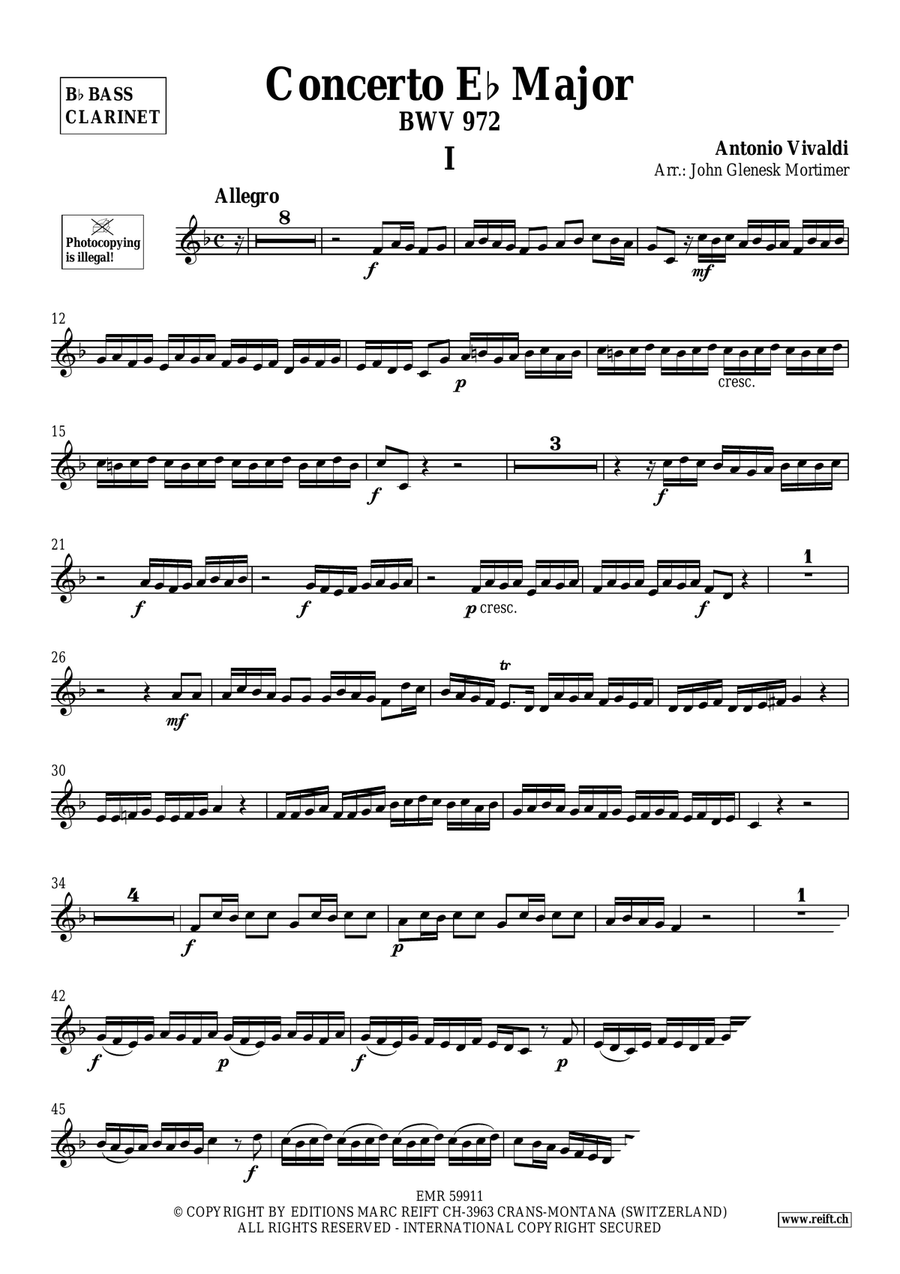 Concerto Eb Major Concerto Eb Major Bass Clarinet scores gallery preview page 3