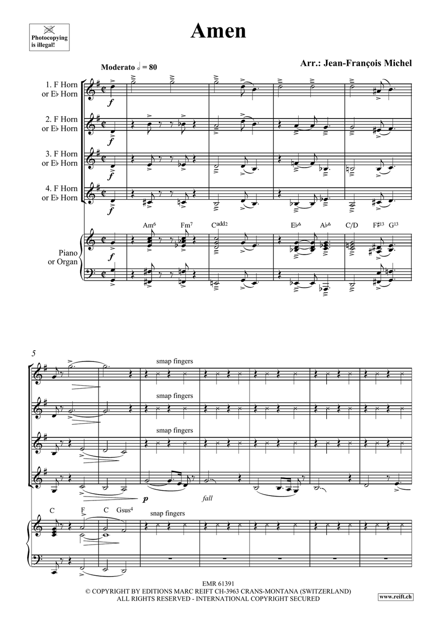 Amen Amen Horn scores gallery preview page 4