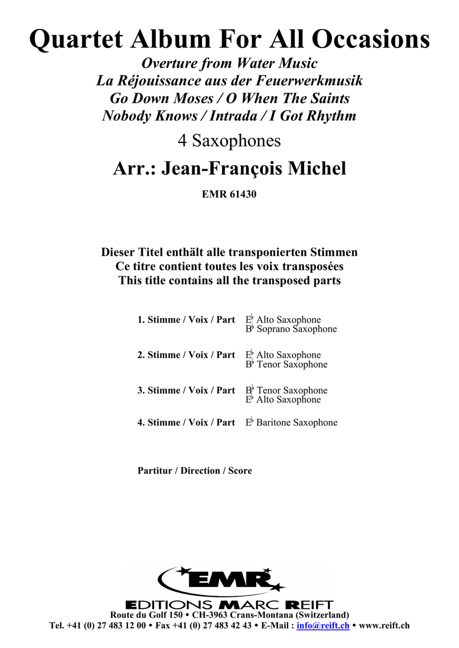 Quartet Album For All Occasions Saxophone Quartet scores gallery preview page 2