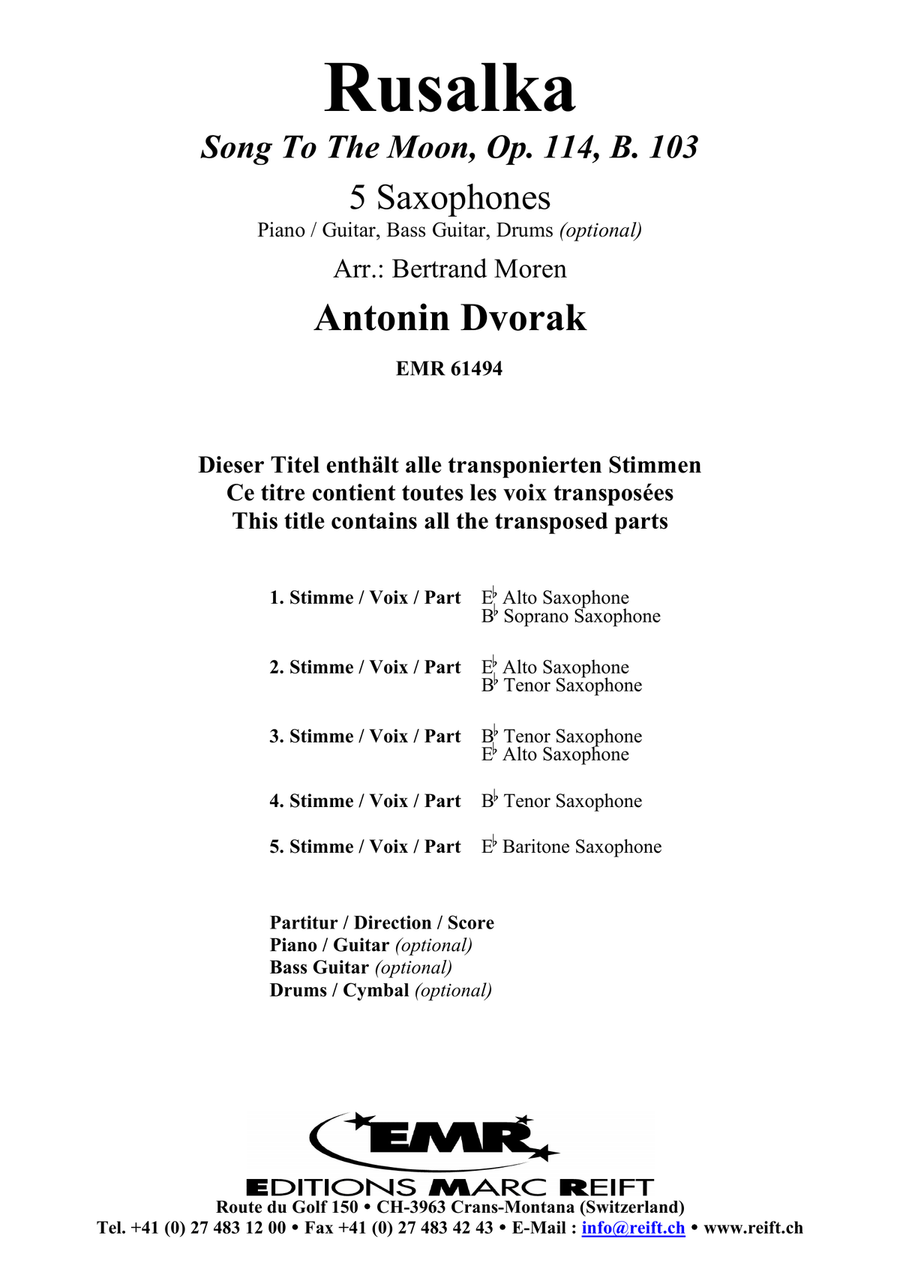 Rusalka Rusalka Saxophone Quintet scores gallery preview page 2