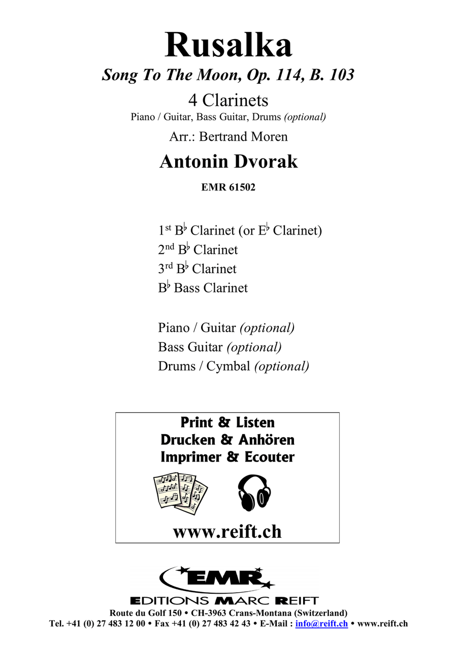 Rusalka Rusalka Clarinet Quartet scores gallery preview page 2