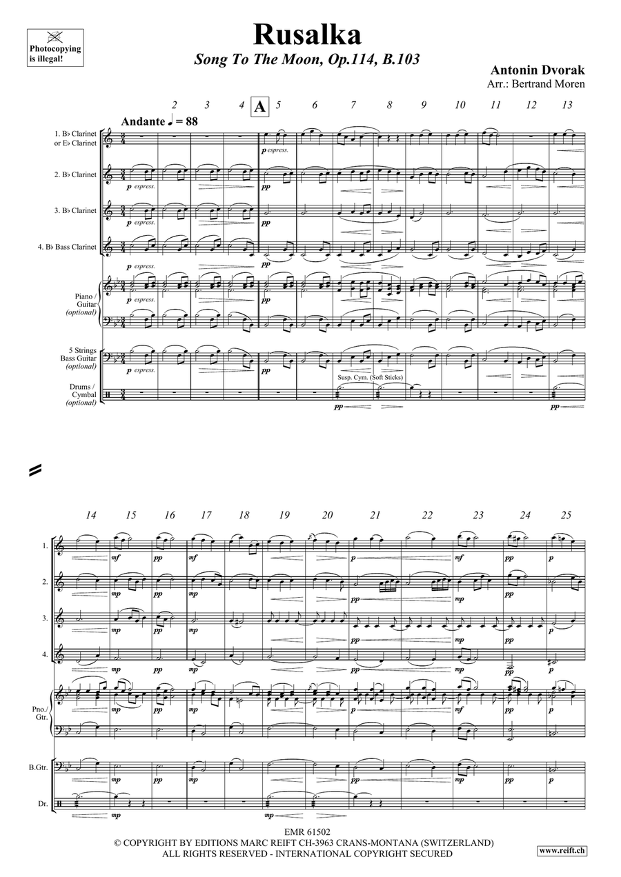 Rusalka Rusalka Clarinet Quartet scores gallery preview page 3
