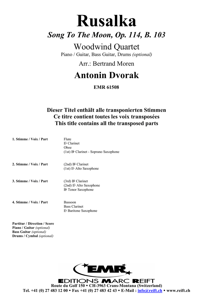 Rusalka Rusalka Woodwind Quartet scores gallery preview page 2