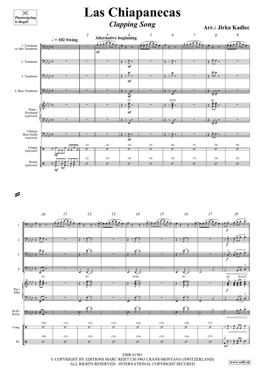 Las Chapanecas Las Chapanecas Trombone Quartet scores gallery preview page 4