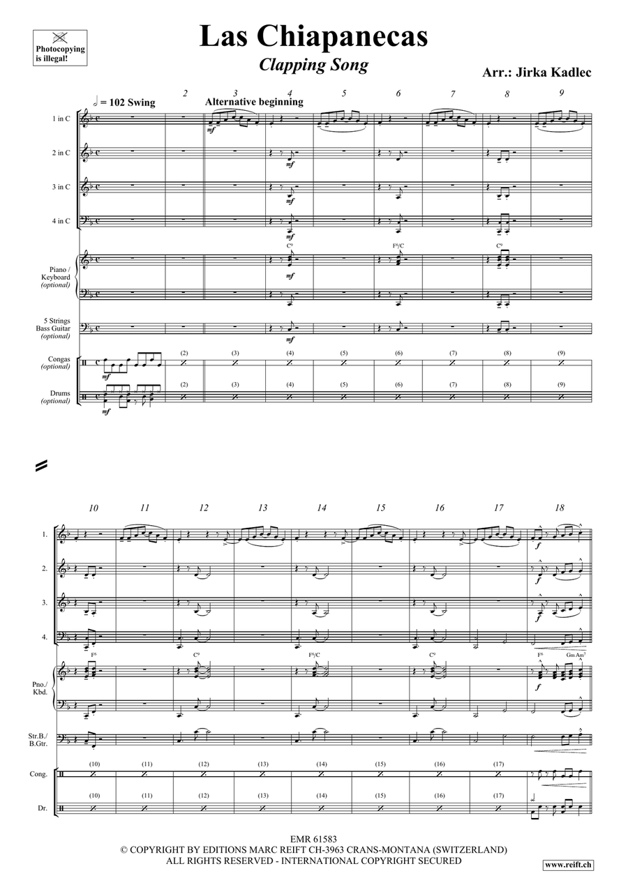 Las Chapanecas Las Chapanecas Brass Quartet scores gallery preview page 4