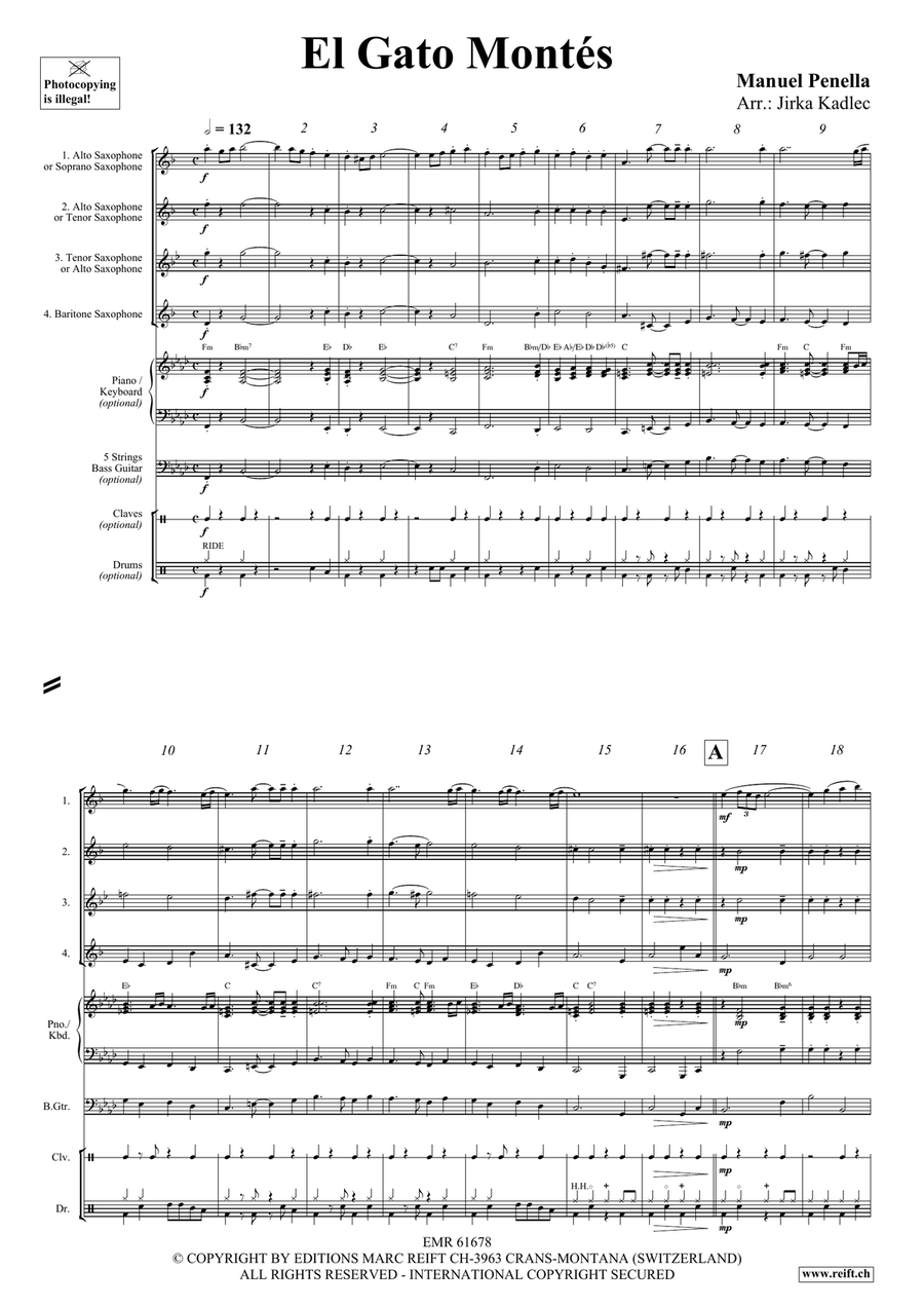 El Gato Montés El Gato Montés Saxophone Quartet scores gallery preview page 3