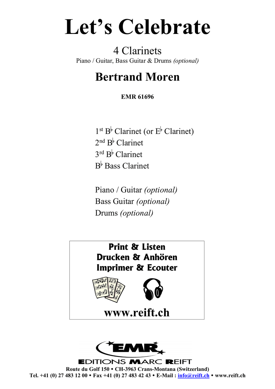 Let's Celebrate Let's Celebrate Clarinet Quartet scores gallery preview page 2