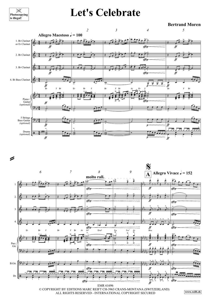 Let's Celebrate Let's Celebrate Clarinet Quartet scores gallery preview page 4