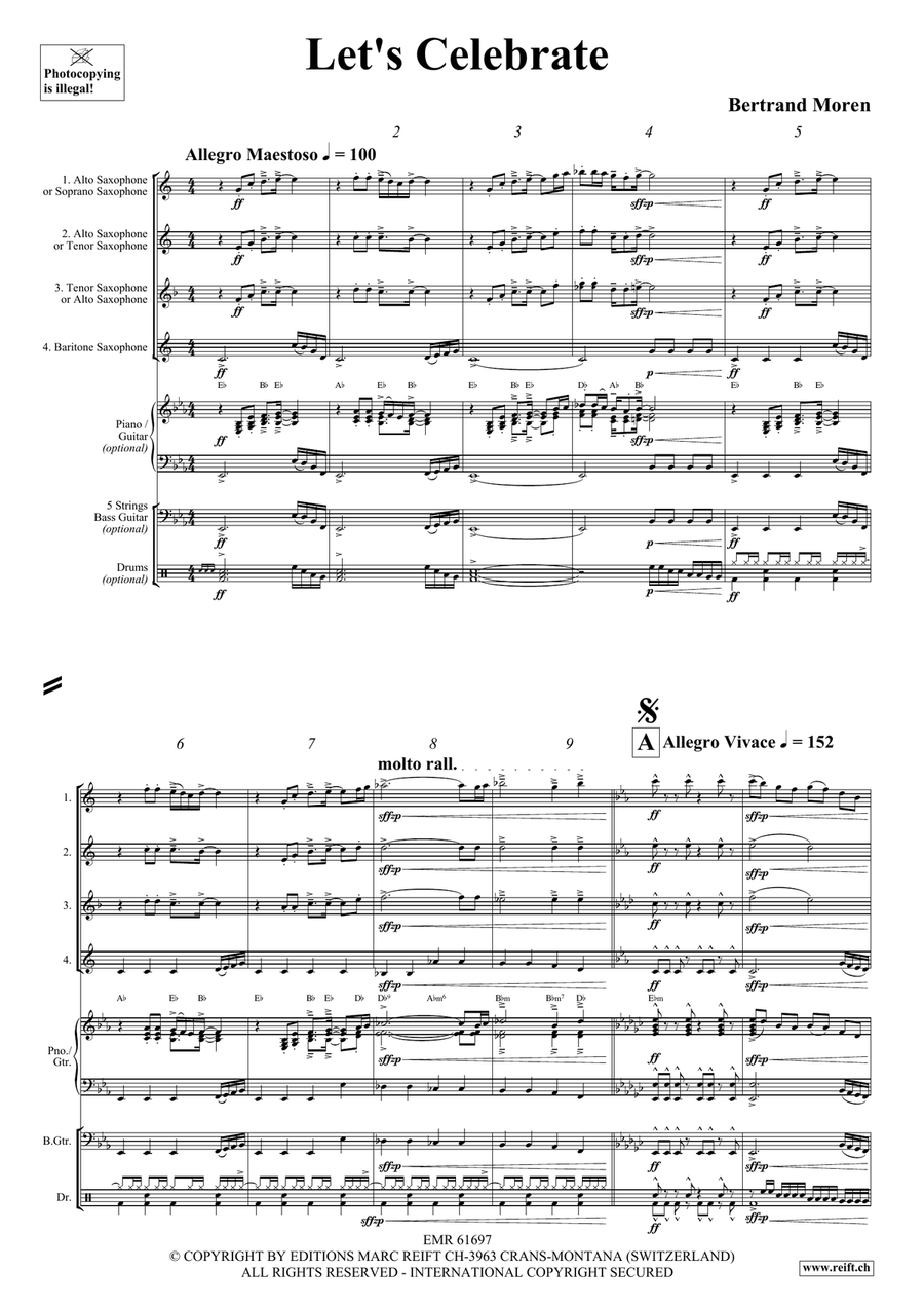 Let's Celebrate Let's Celebrate Saxophone Quartet scores gallery preview page 4