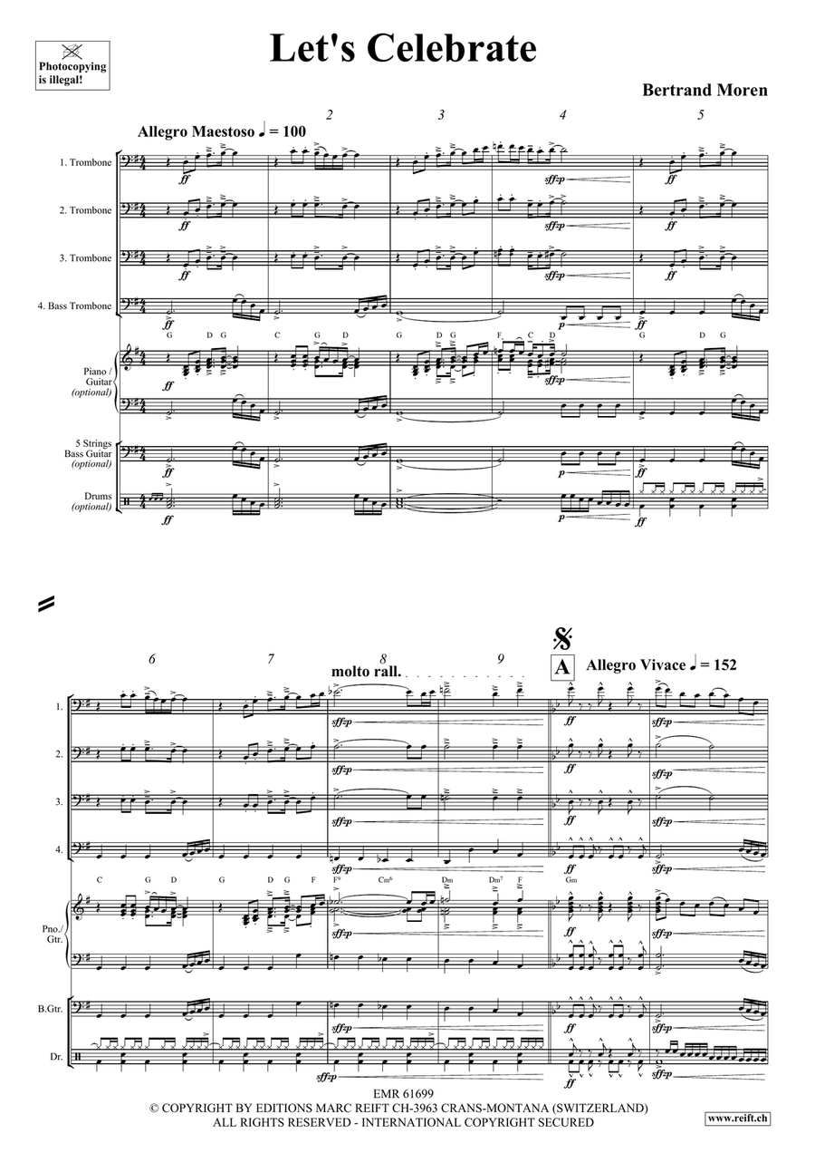 Let's Celebrate Let's Celebrate Trombone Quartet scores gallery preview page 4